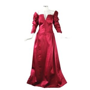 VINTAGE 1980s Bob Mackie Satin Gown - Size L - From the Runway!